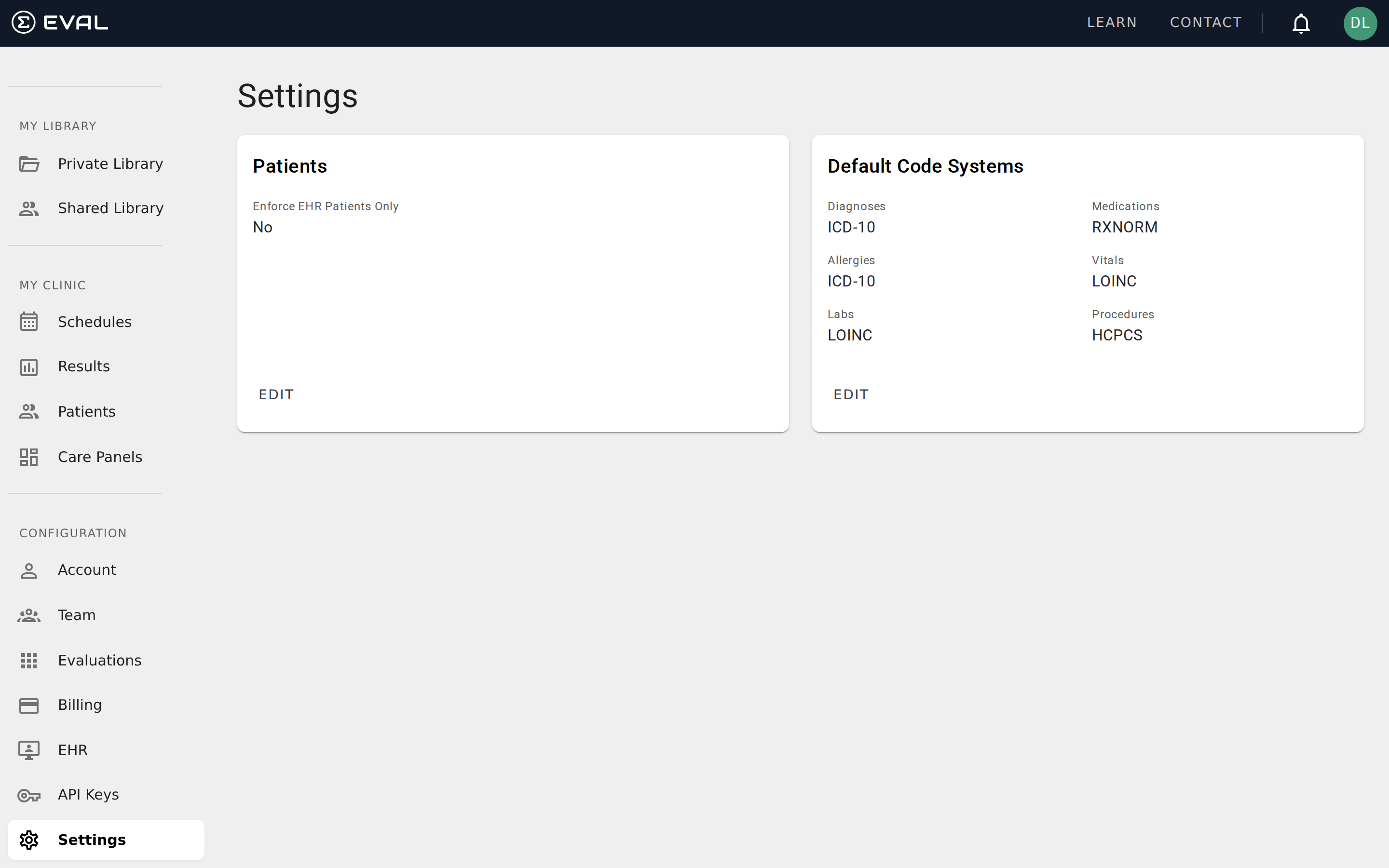 Account settings overview