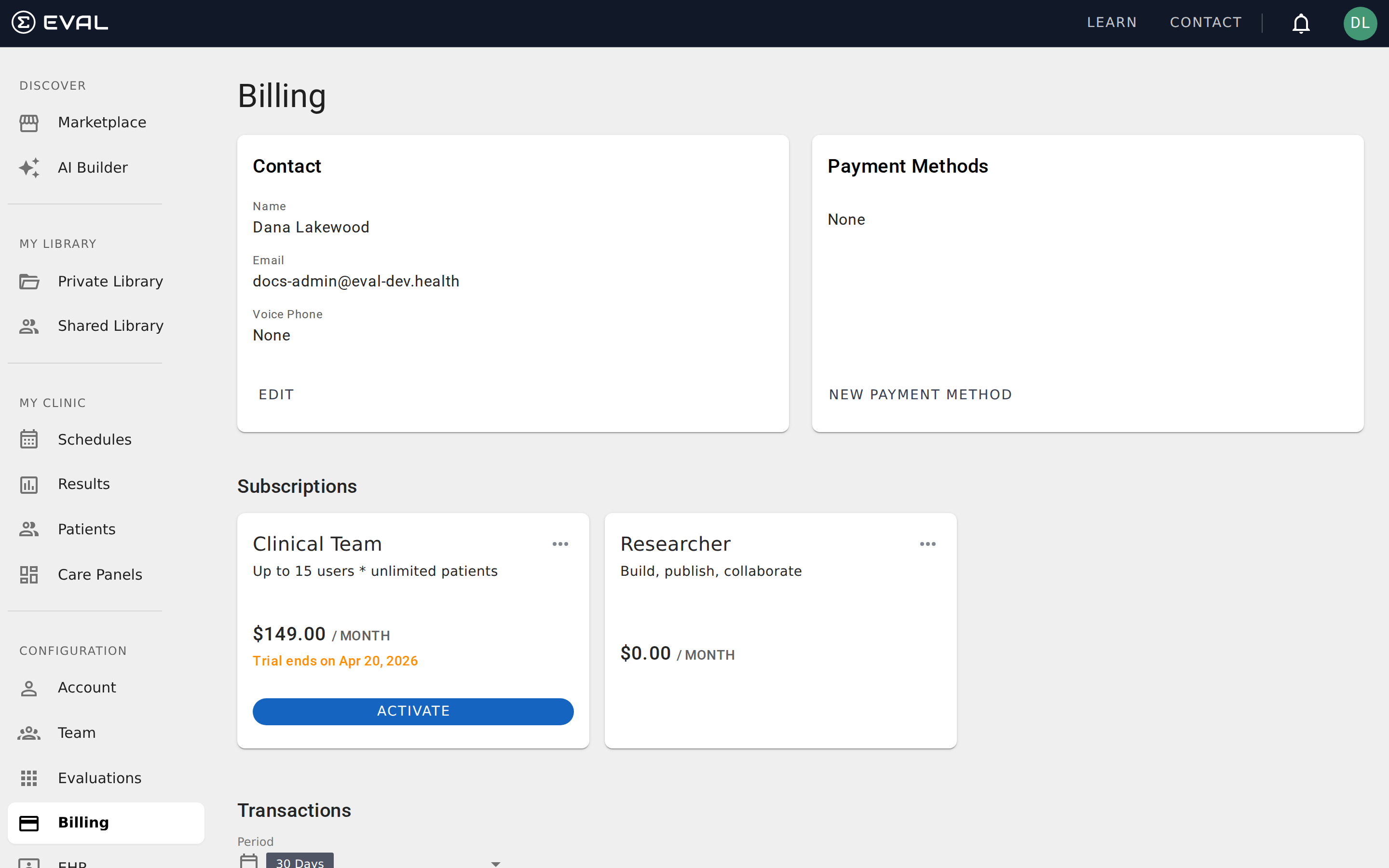 Account Administration — Billing Overview