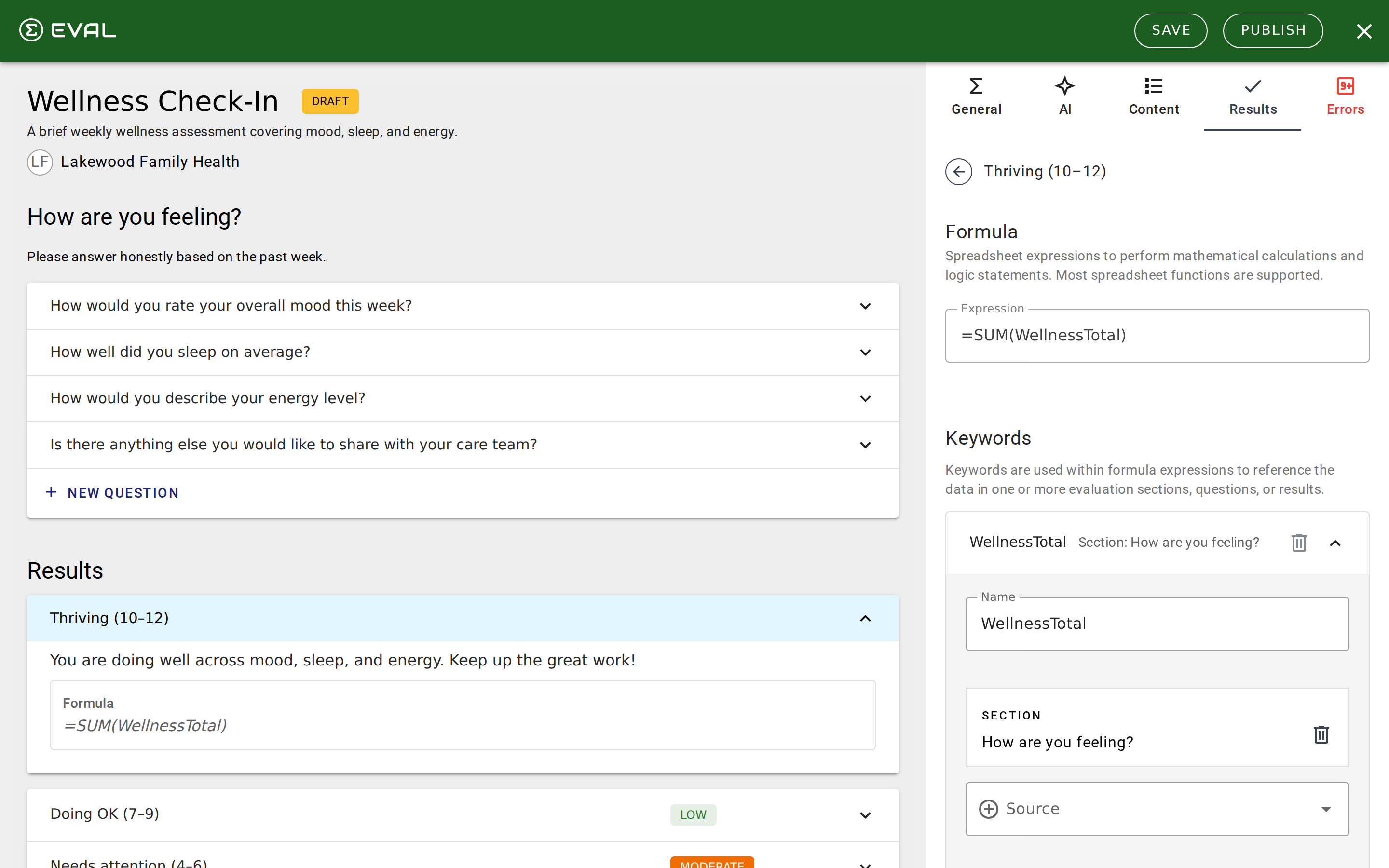 Keyword expanded showing Name and Source fields