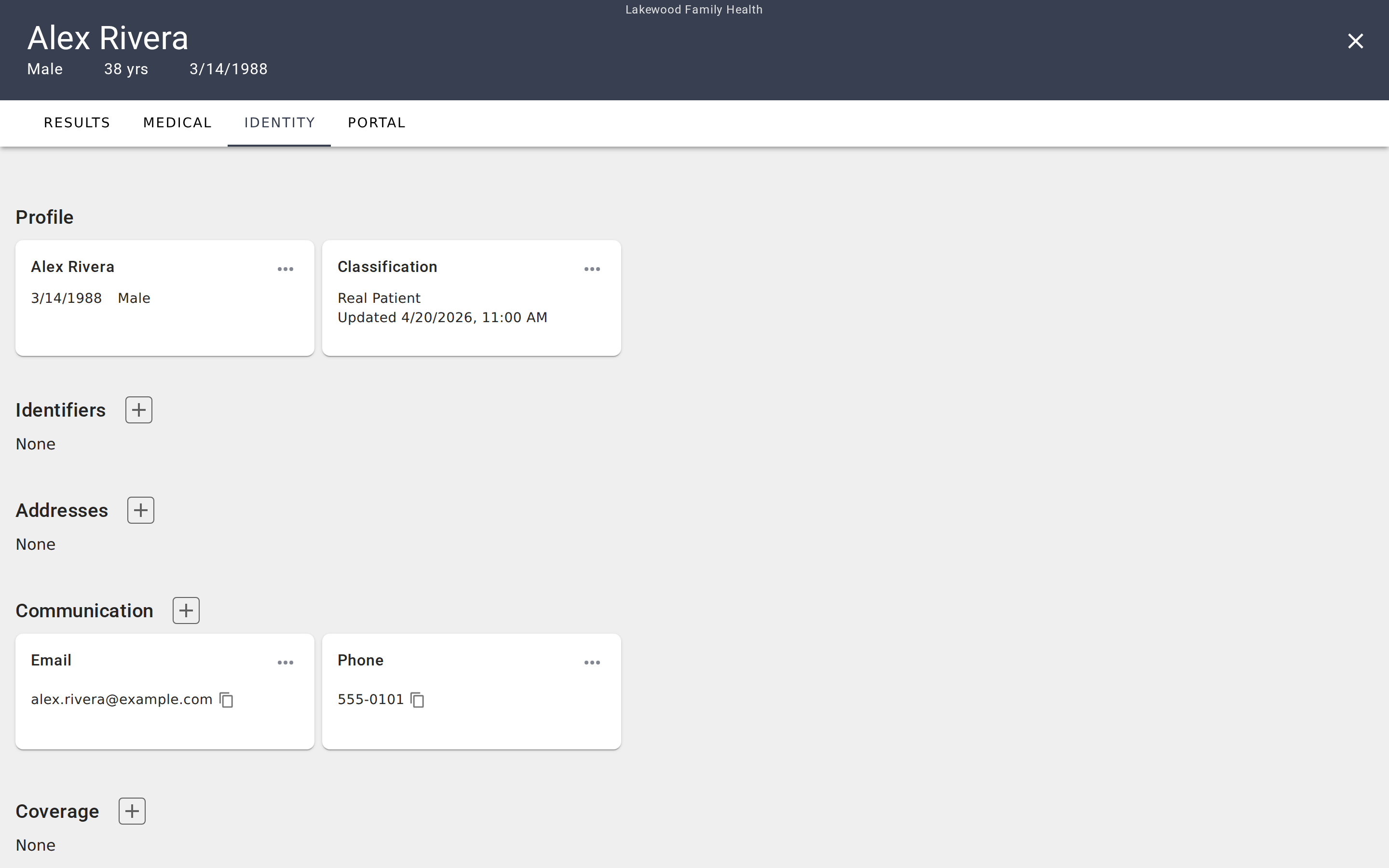 Charts — Identity Tab Overview