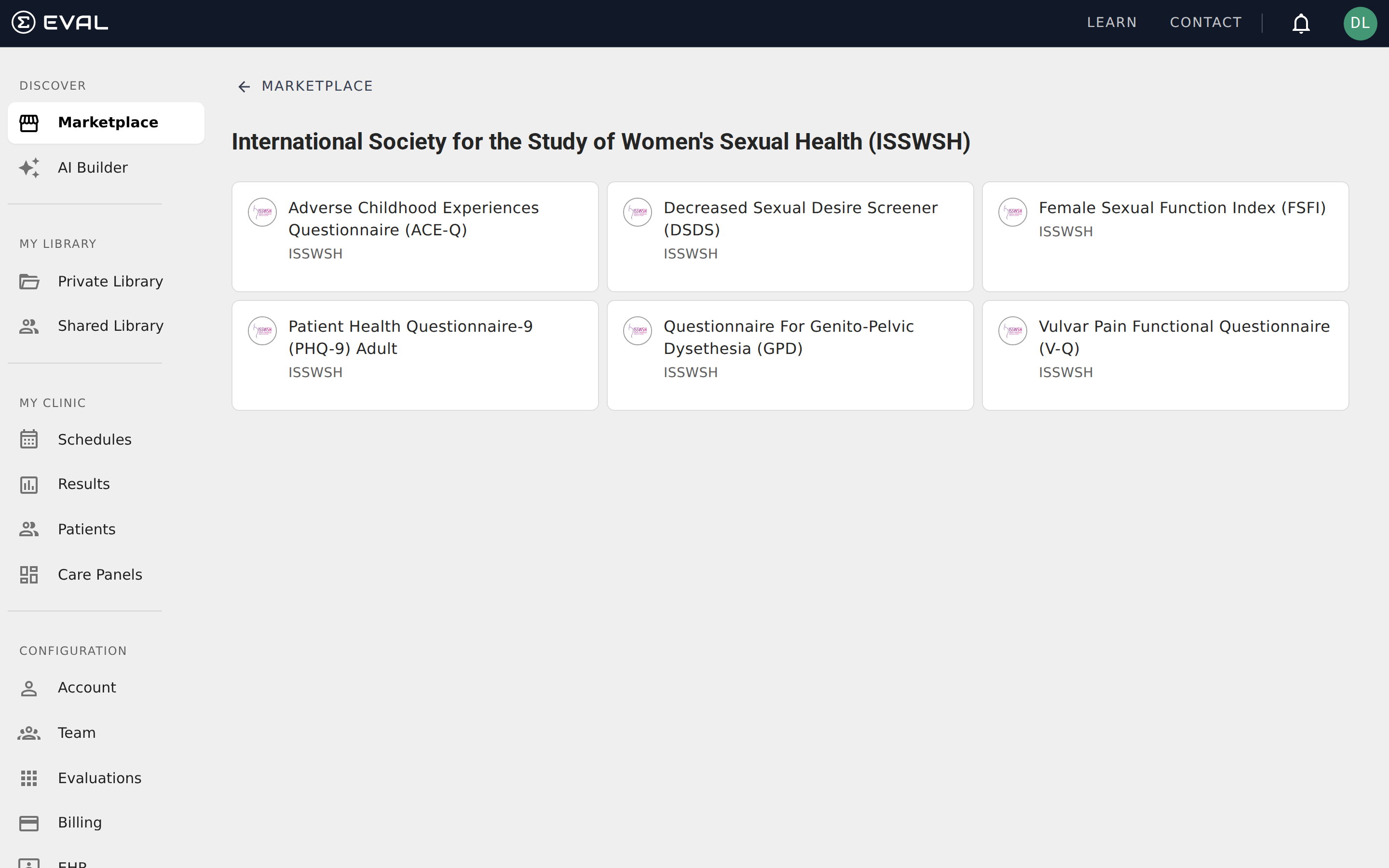 Marketplace collection page